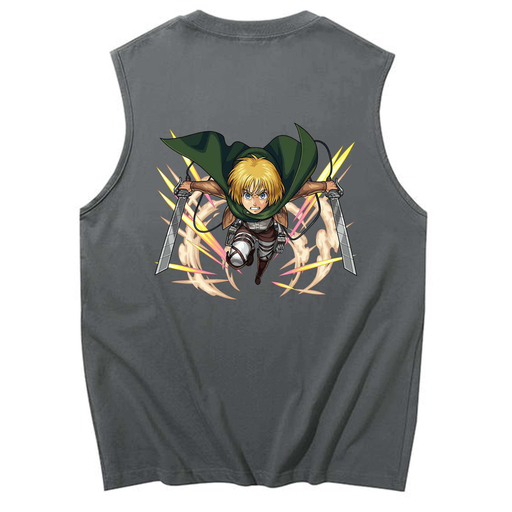 （画像用） 進撃の巨人 アルミン·アルレルト Attack on Titan Armin Arlert コットン100％タンクトップ（背面プリント）